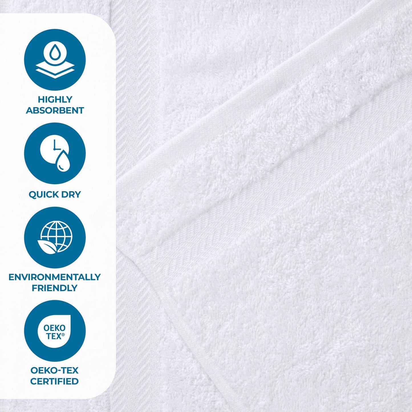 6 Piece Cotton Eco-Friendly Soft Absorbent Towel Set