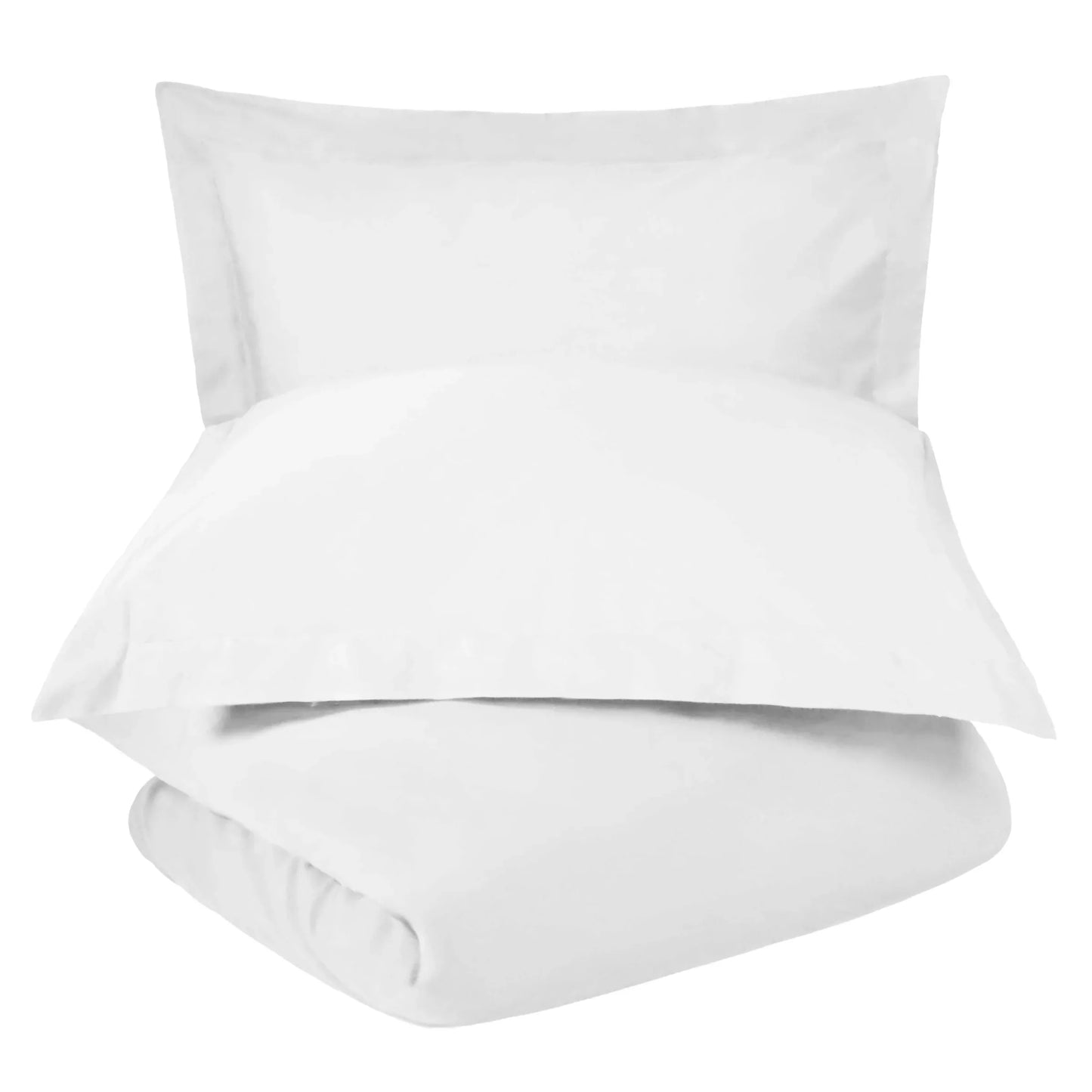 Cotton Percale Modern Traditional Duvet Cover Set - White