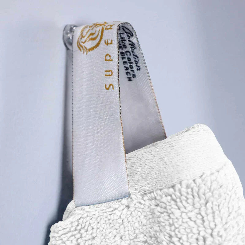 Turkish Cotton Highly Absorbent Solid 6 Piece Towel Set - White