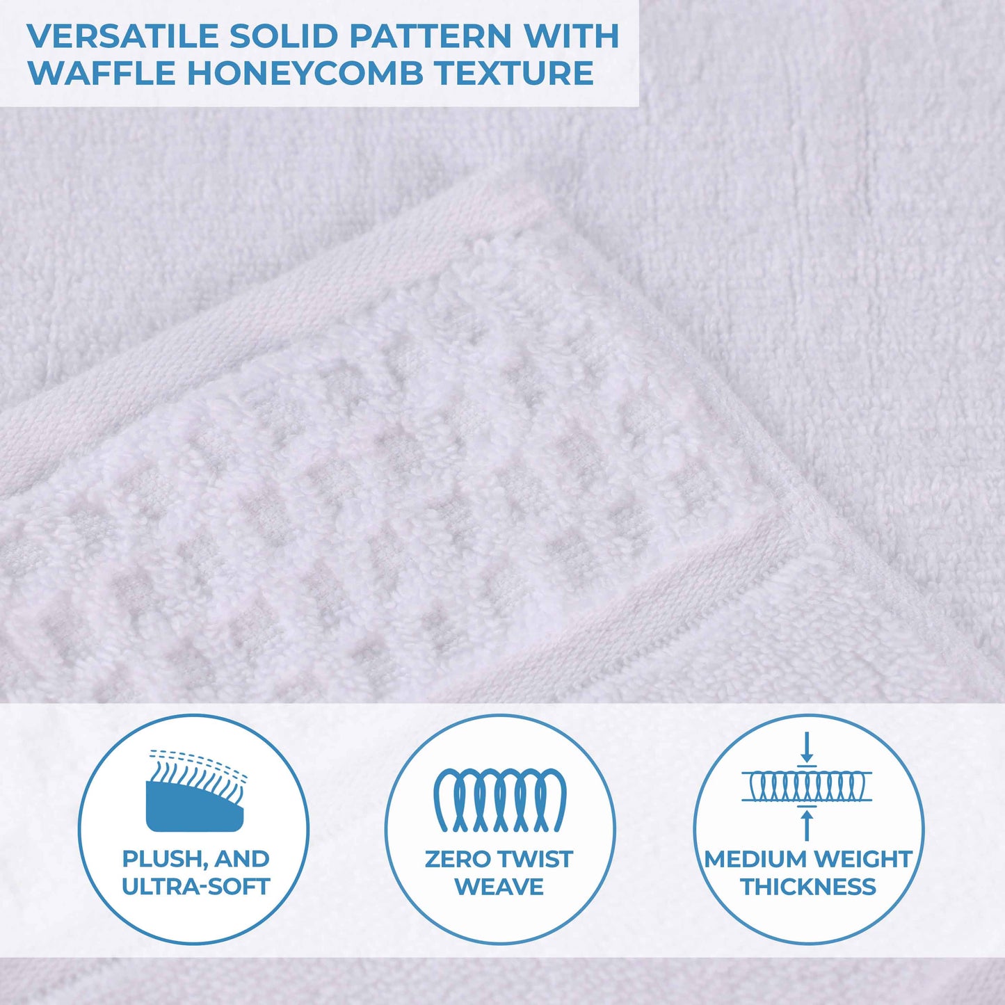 Napa Zero Twist Cotton Solid Waffle Honeycomb 9 Piece Towel Set