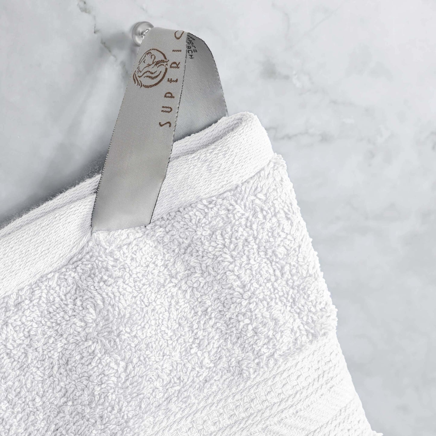Cotton Heavyweight Absorbent Plush 6 Piece Towel Set - White