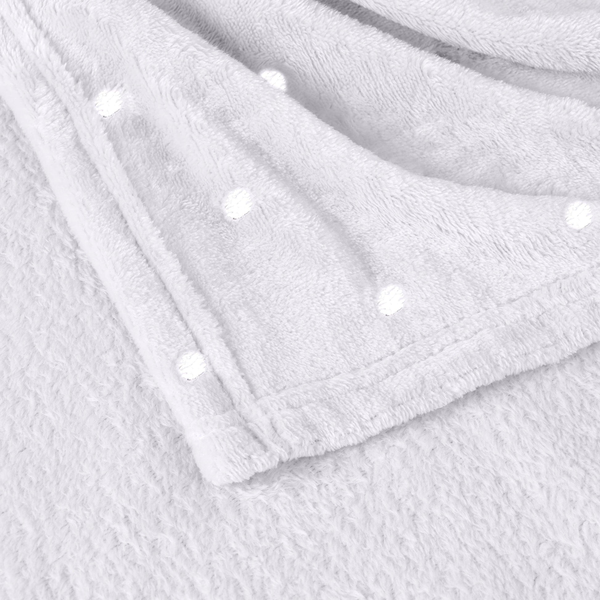 Fleece Plush Medium Weight Fluffy Soft Decorative Blanket Or Throw - White