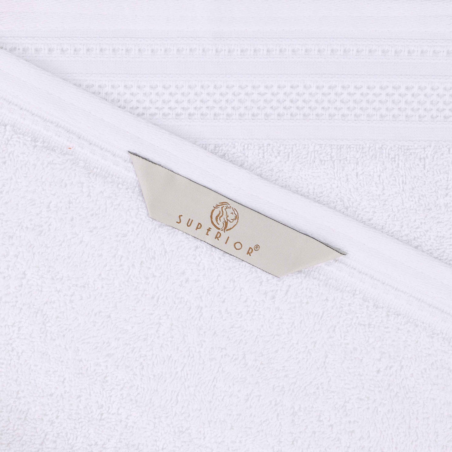 Honeycomb Textured Waffle Border Cotton Face Towels, Set of 6