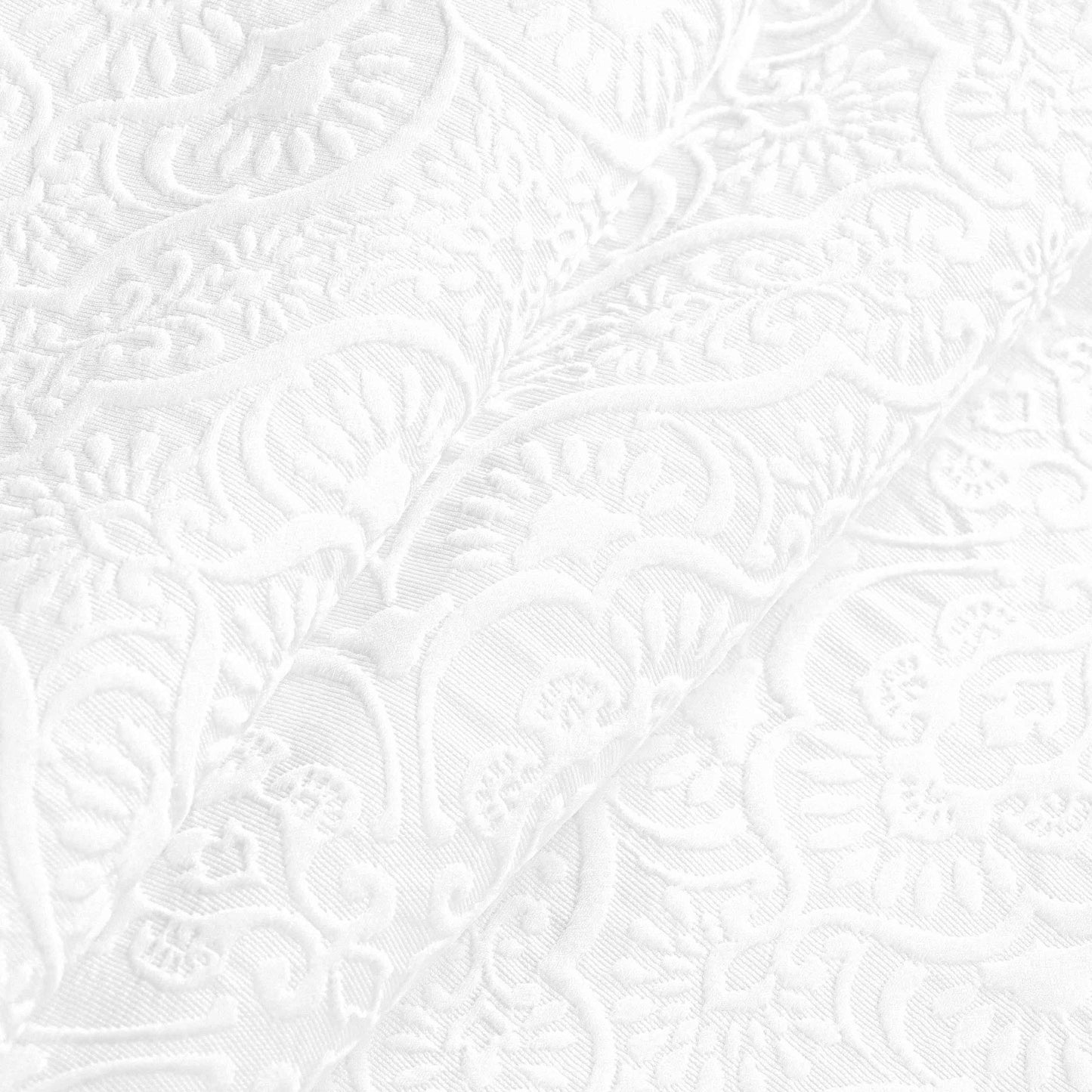 Enzy Medium Weight Floral Matelasse 3 Piece Bedspread Pillow Sham Set - White