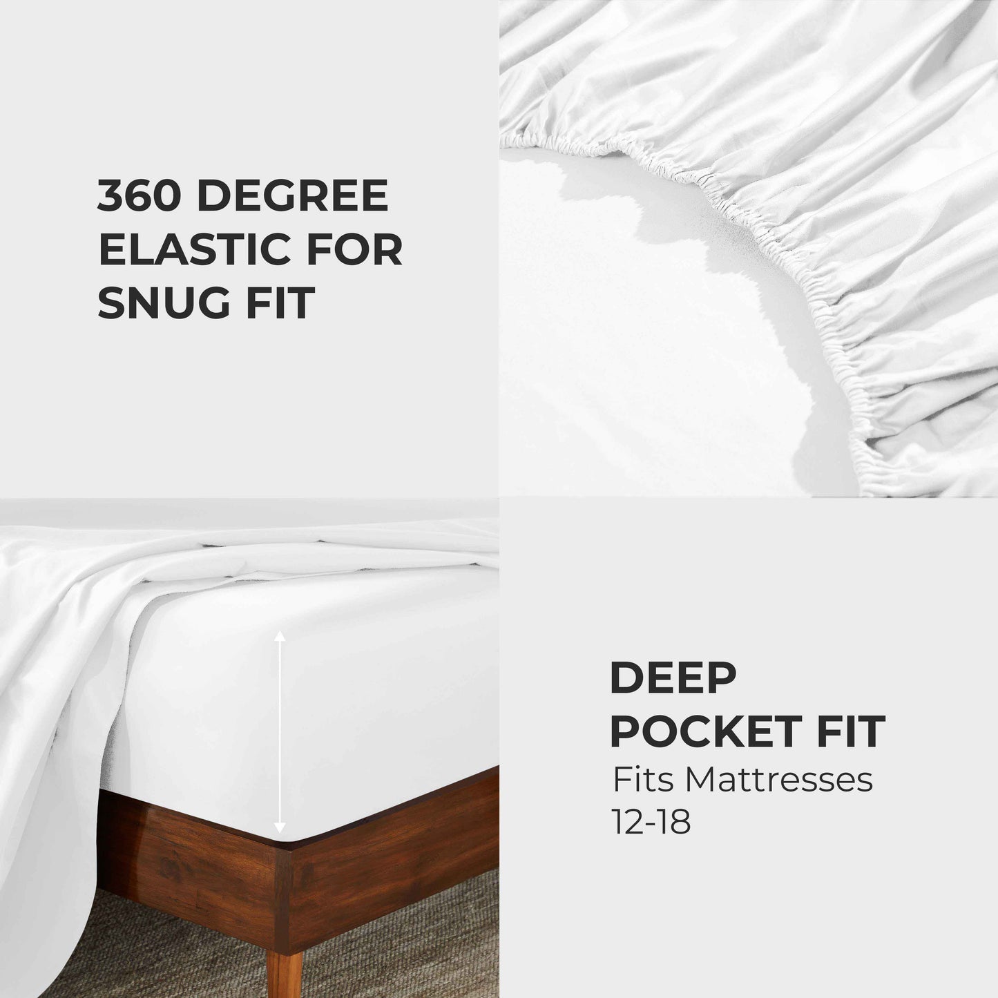 850 Thread Count Cotton Solid Deep Pocket Bed Sheet Set