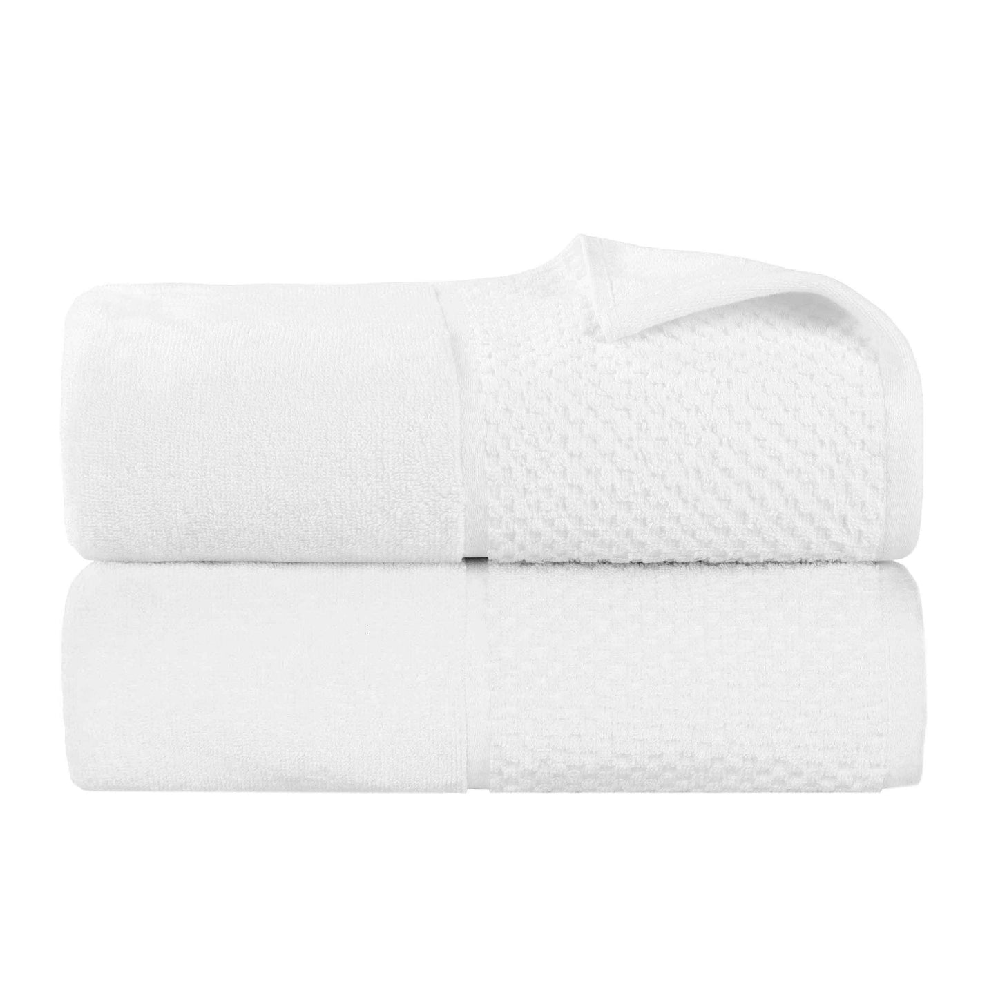 Lodie Cotton Jacquard Solid and Two-Toned Bath Sheet - White