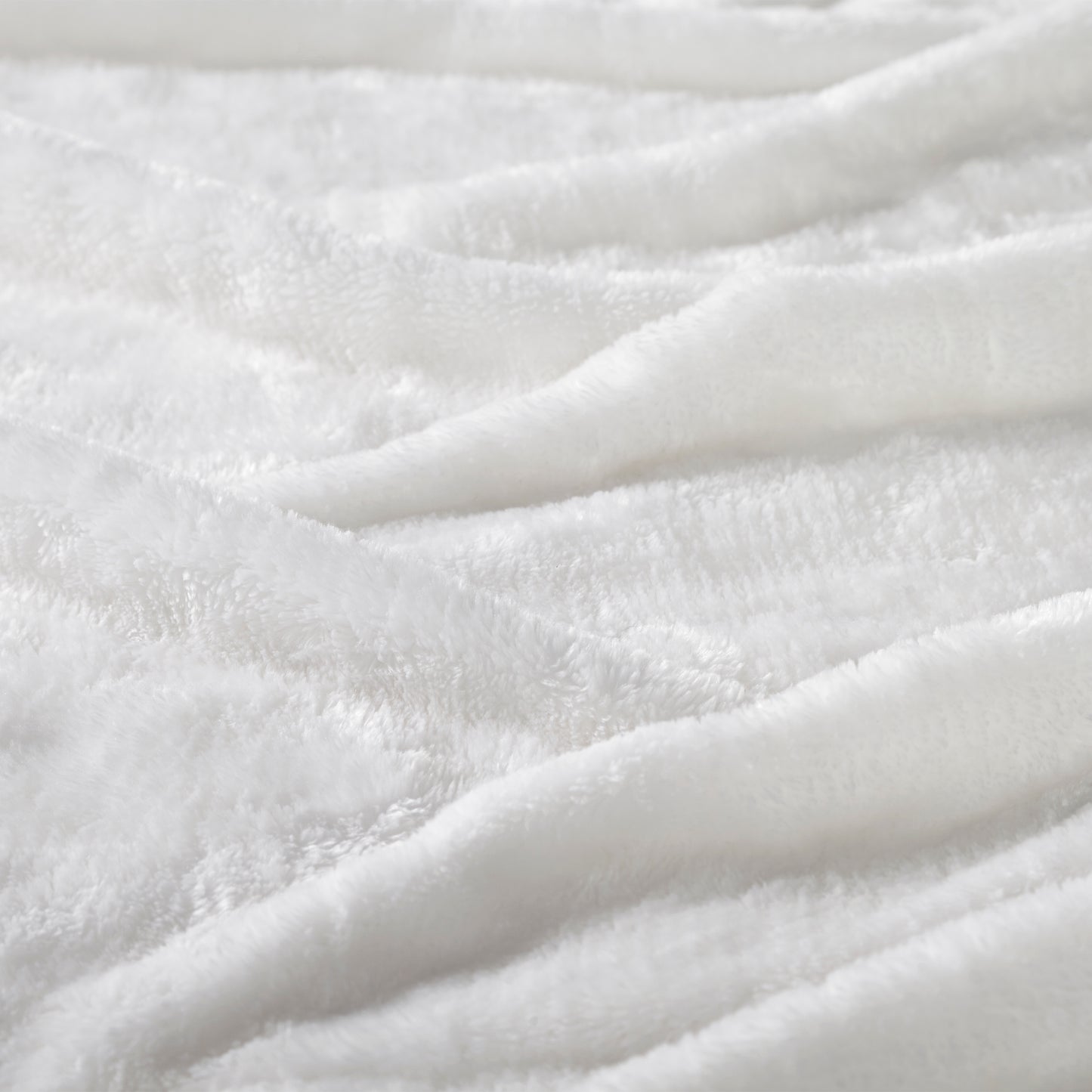 Fleece Plush Medium Weight Fluffy Soft Solid Decorative Blanket - White