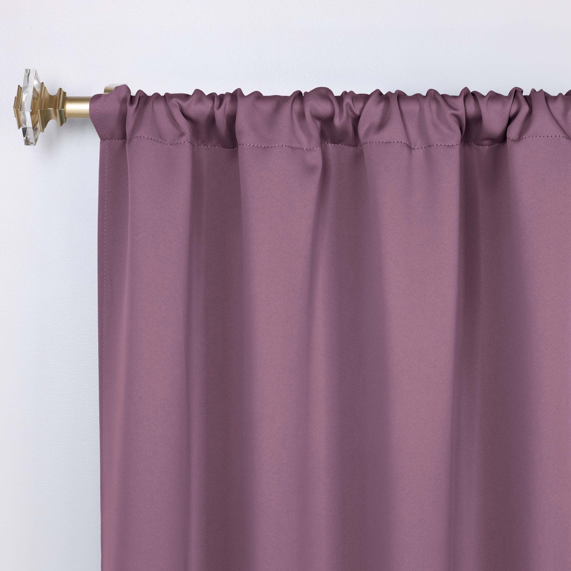Solid Room Darkening Rod Pocket Blackout Curtain Panels, Set of 2 - Wisteria