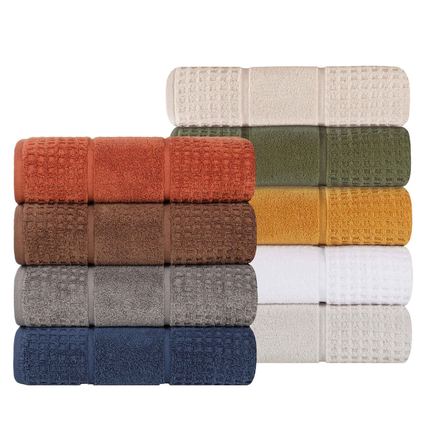 Napa Zero Twist Cotton Solid Waffle Honeycomb 9 Piece Towel Set