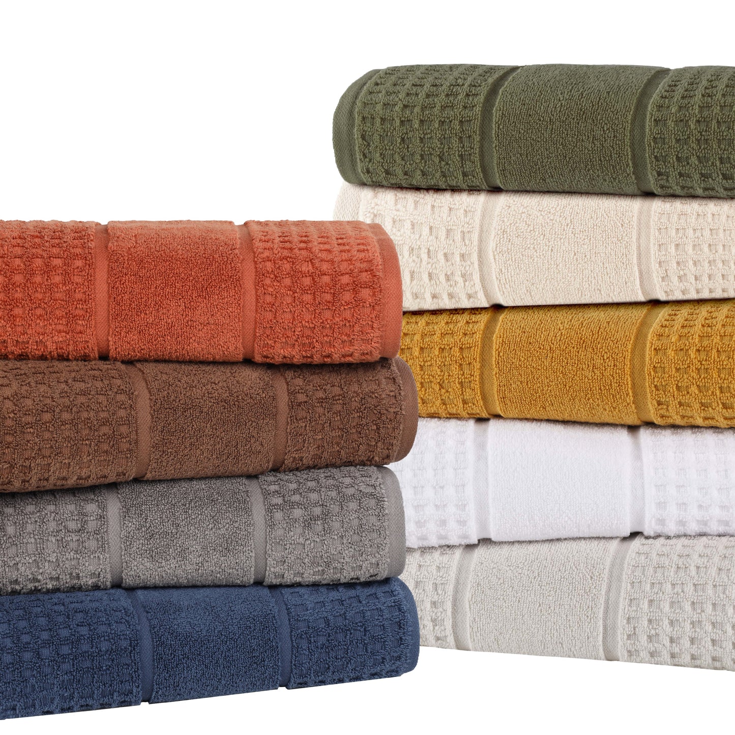Napa Zero Twist Cotton Solid Waffle Honeycomb 9 Piece Towel Set