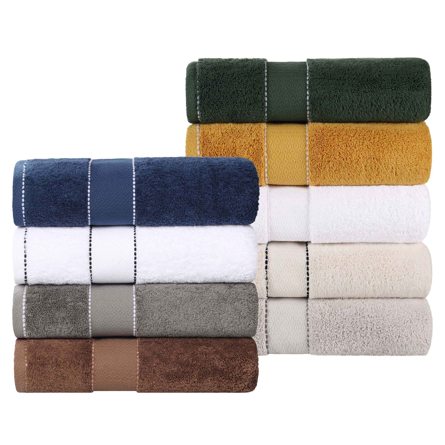 Niles Egyptian Giza Cotton Plush Heavyweight Soft 12 Piece Towel Set