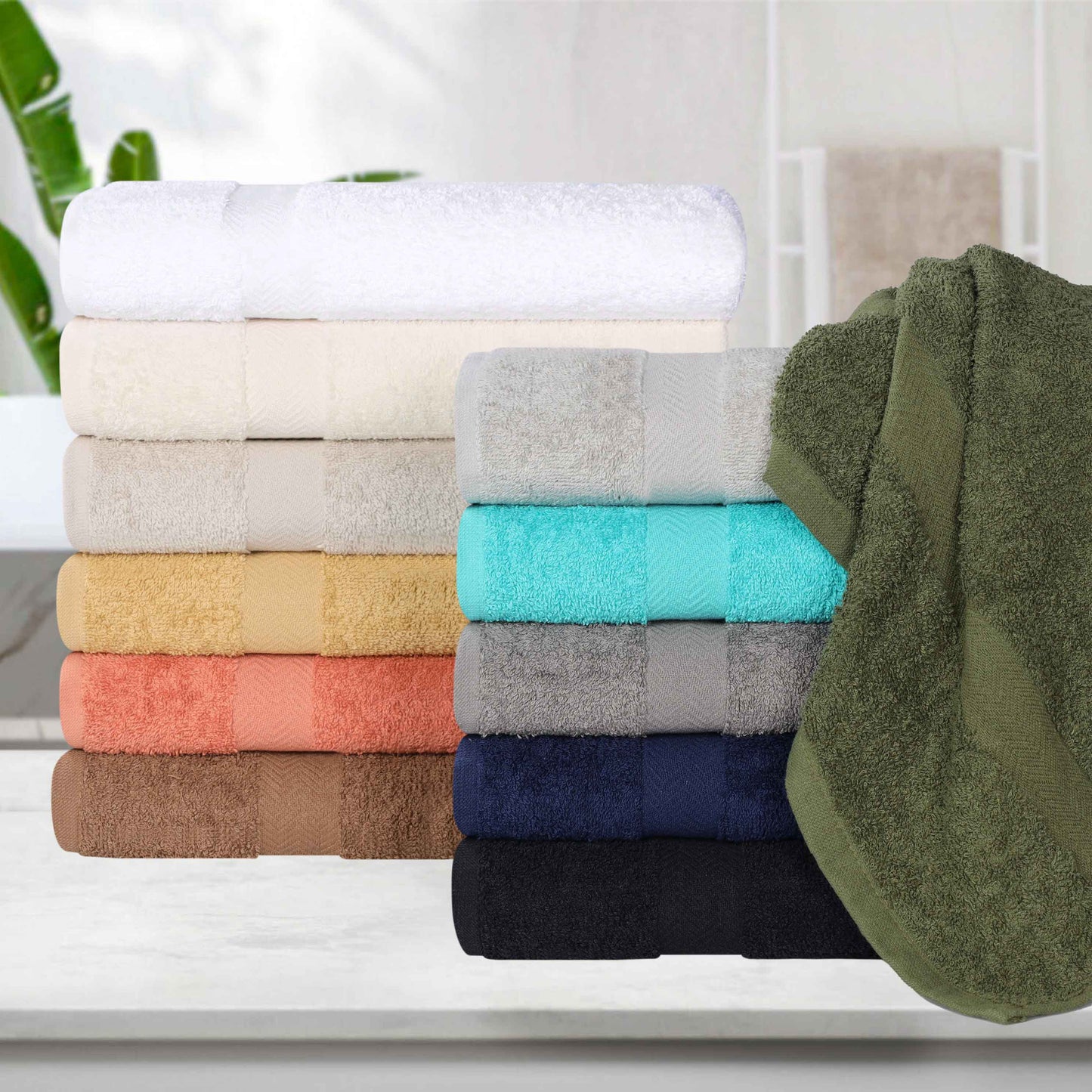 Highly Absorbent Eco-Friendly Soft Cotton 18 Piece Towel Set