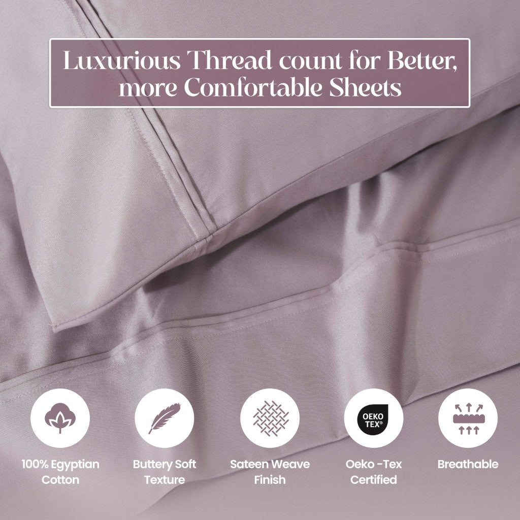 1200 Thread Count Egyptian Cotton 2 Piece Pillowcase Set