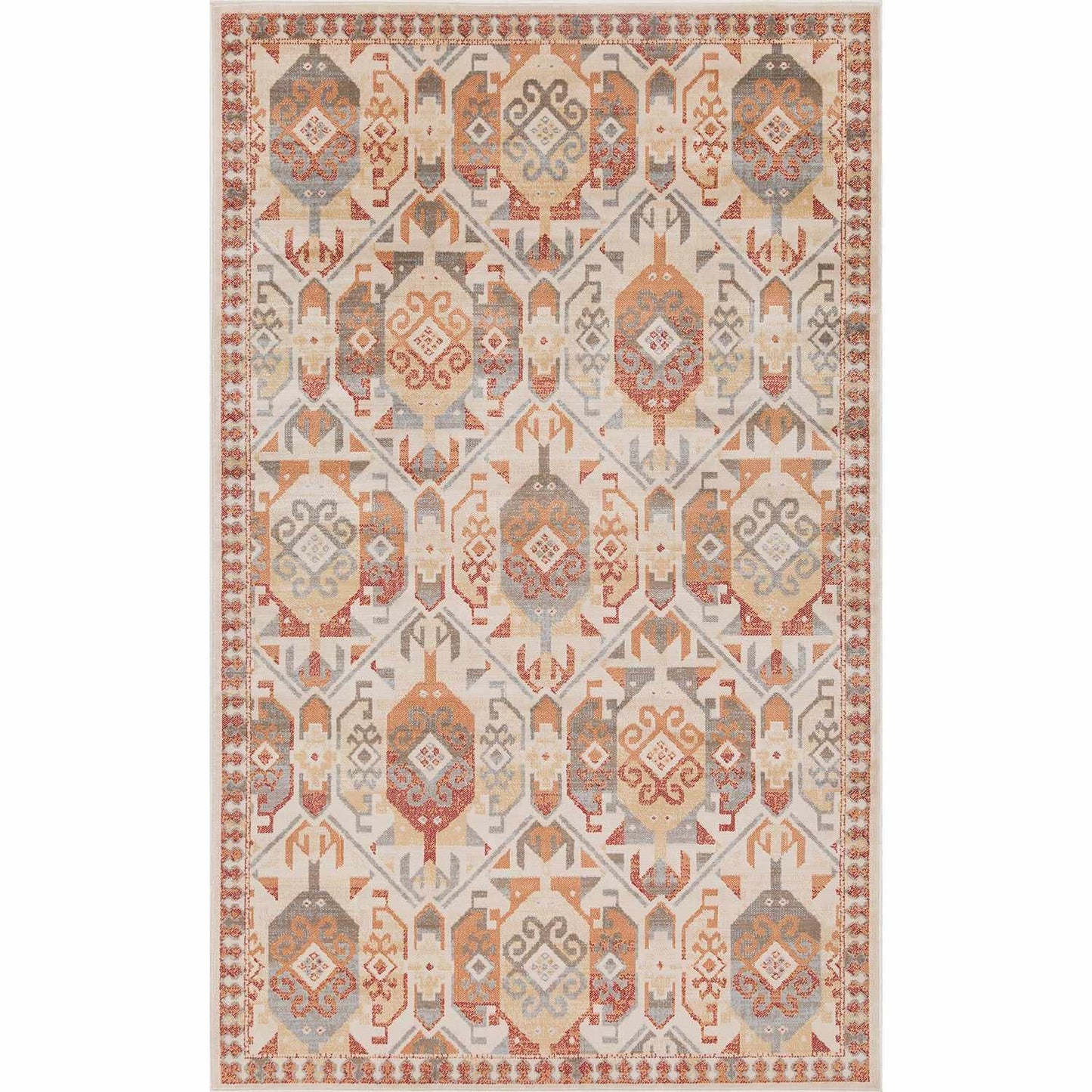 Superior Zuleyka Aztec Southwestern Indoor Area Rug or Runner Rug Or Door Mat  - Rust