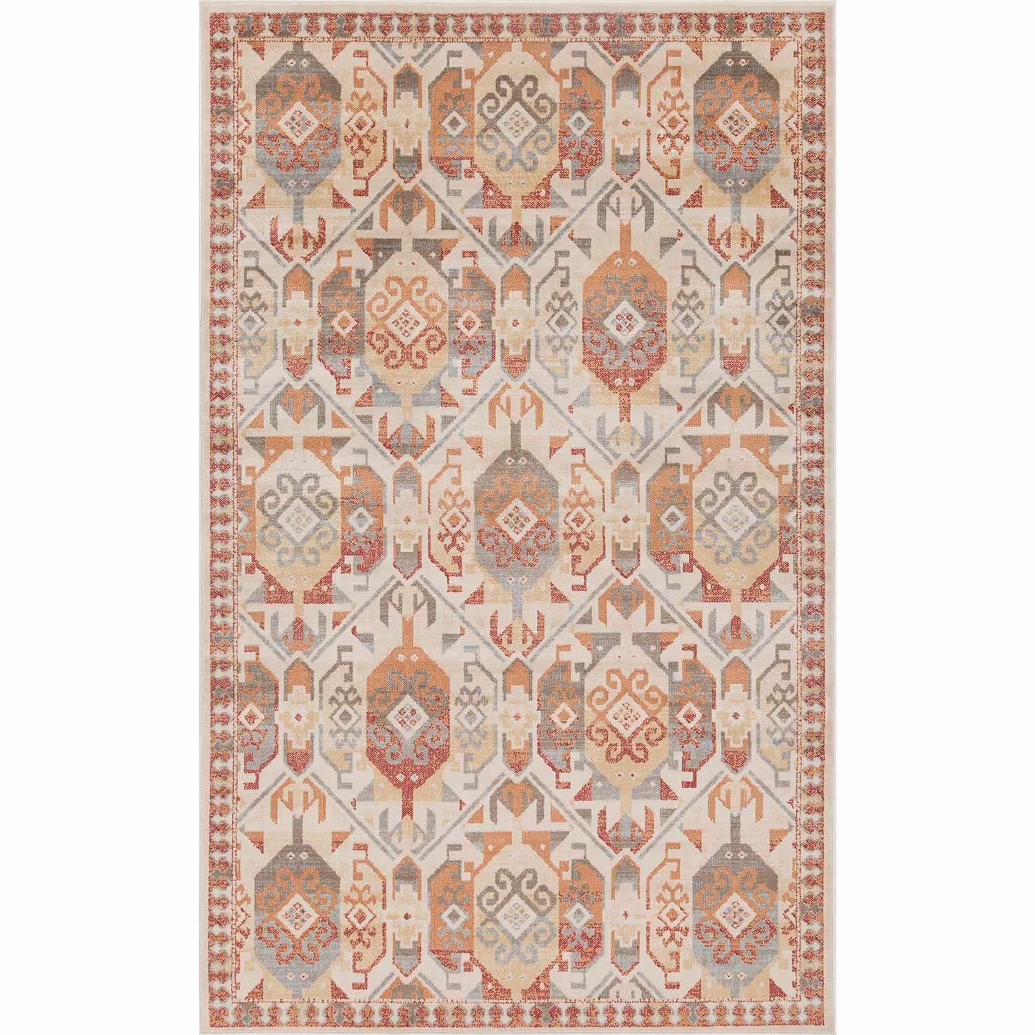 Superior Zuleyka Aztec Southwestern Indoor Area Rug or Runner Rug Or Door Mat  - Rust