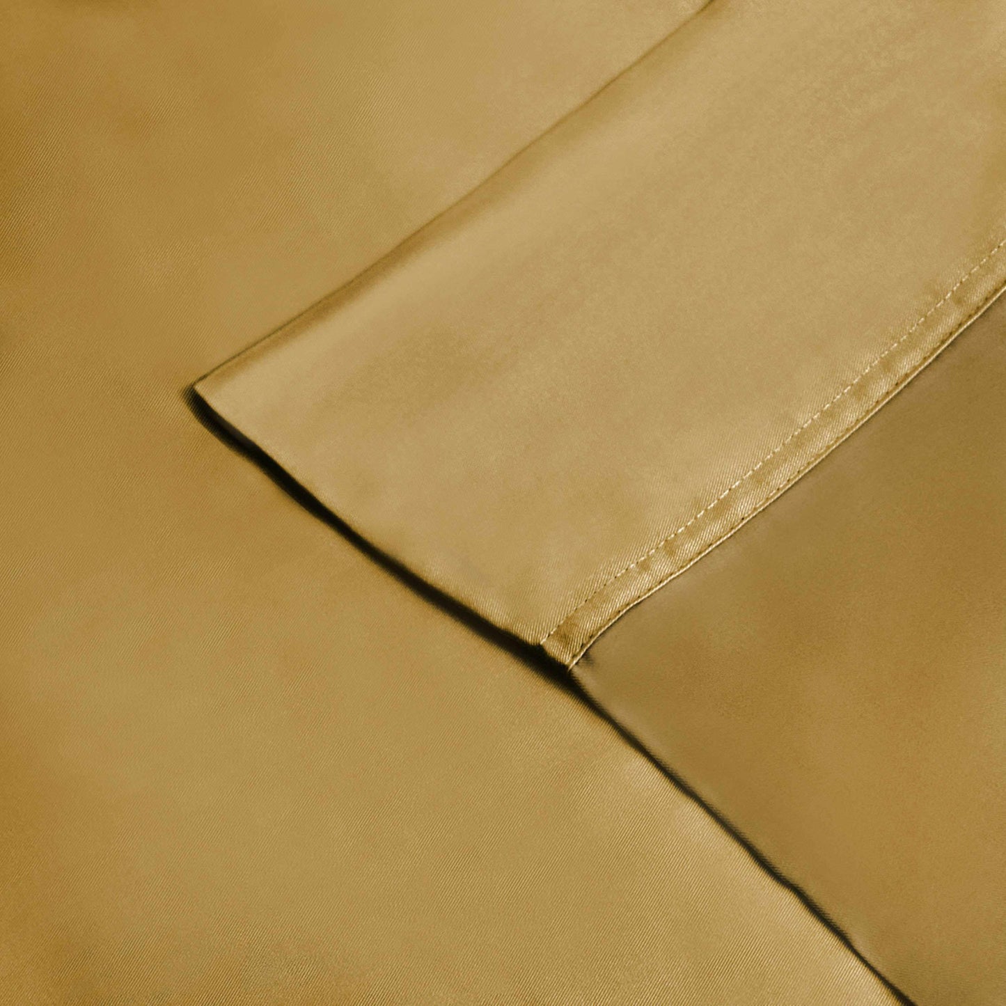 Superior 100% Rayon From Bamboo 300 Thread Count Solid 2 Piece Pillowcase Set - Gold