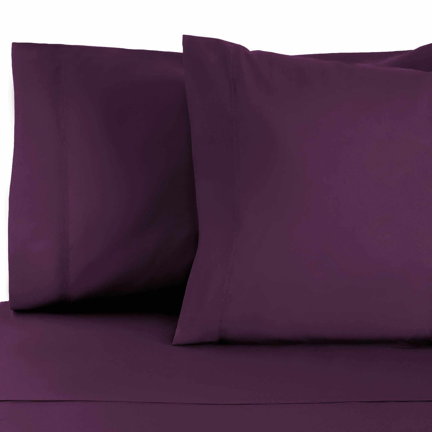 Superior 100% Rayon From Bamboo 300 Thread Count Solid 2 Piece Pillowcase Set - Purple