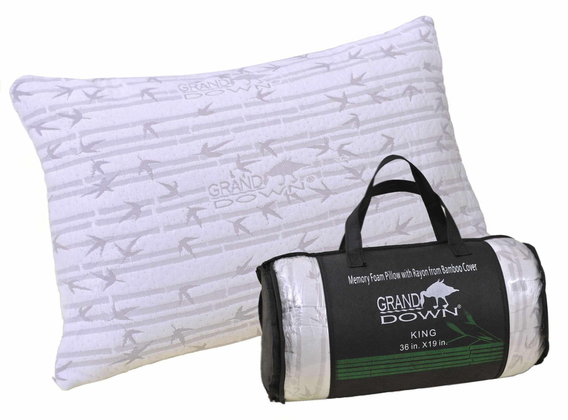 Shredded Memory Foam Pillow with Removable Rayon from Bamboo Cover - White