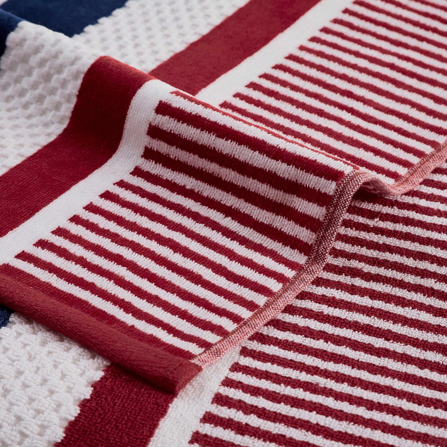 Superior Cotton Oversized Striped 2-Piece Beach Towel - Baked Apple