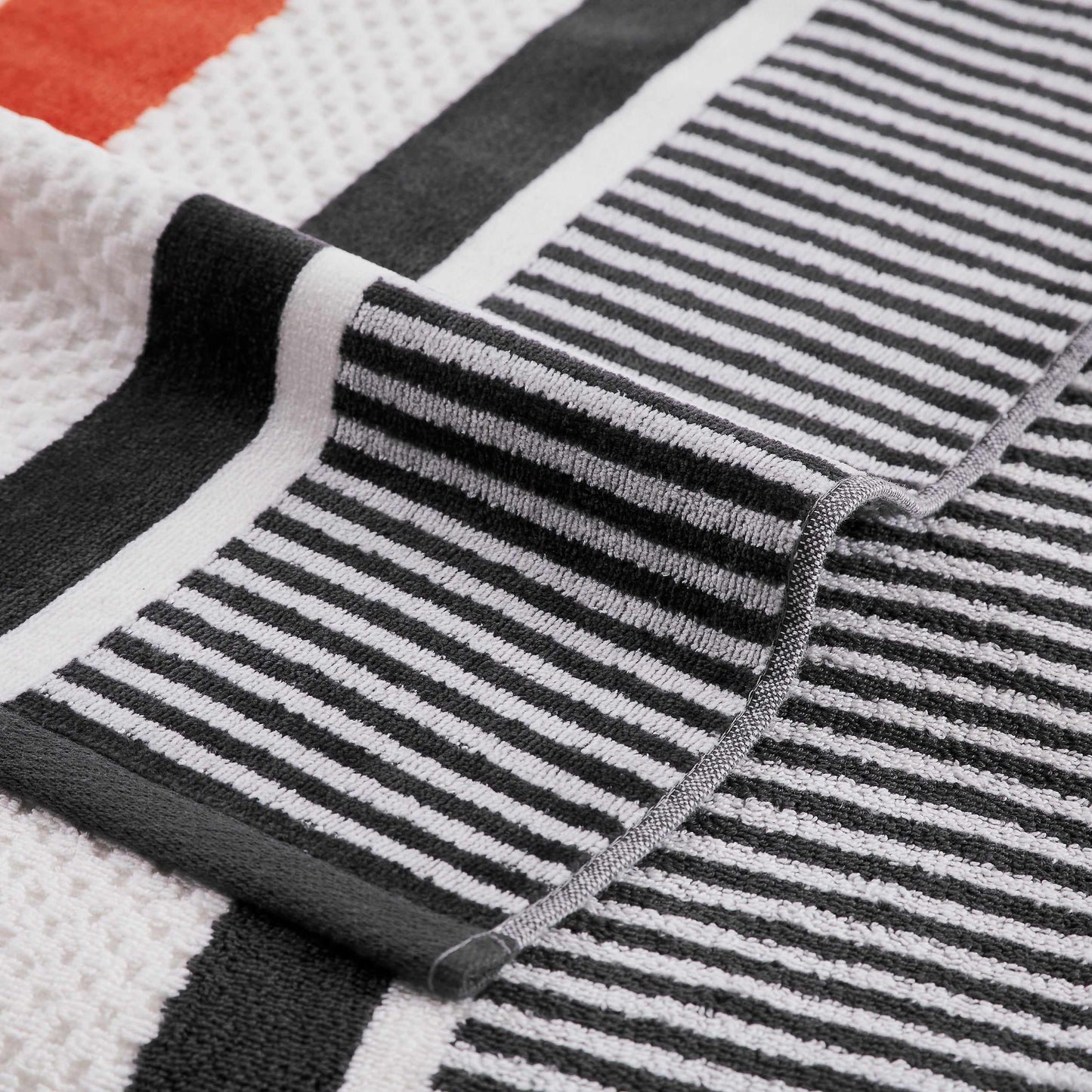 Superior Cotton Oversized Striped 2-Piece Beach Towel - Castlerock