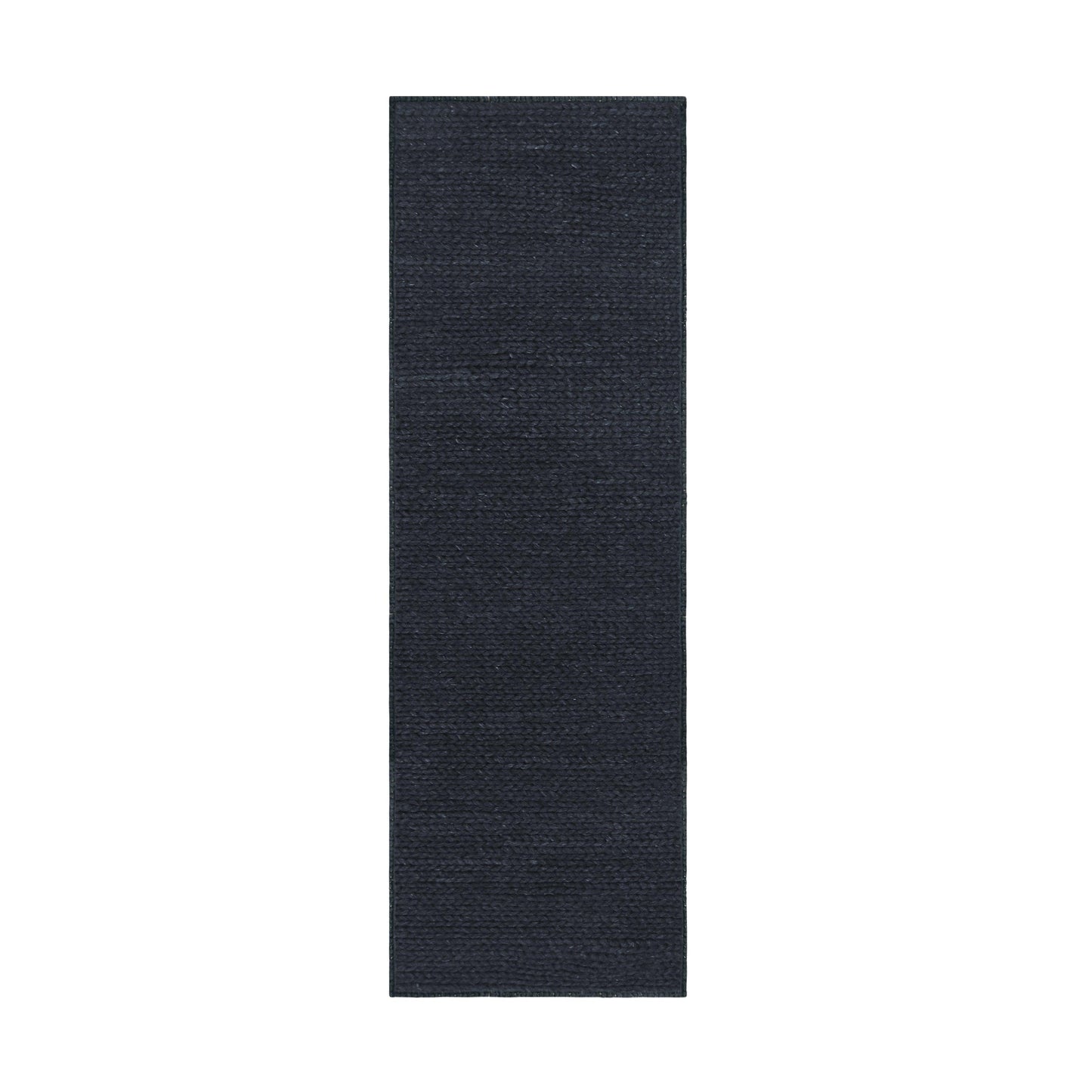 Superior Aero Hand-Braided Wool Indoor Area or Runner Rug - Black