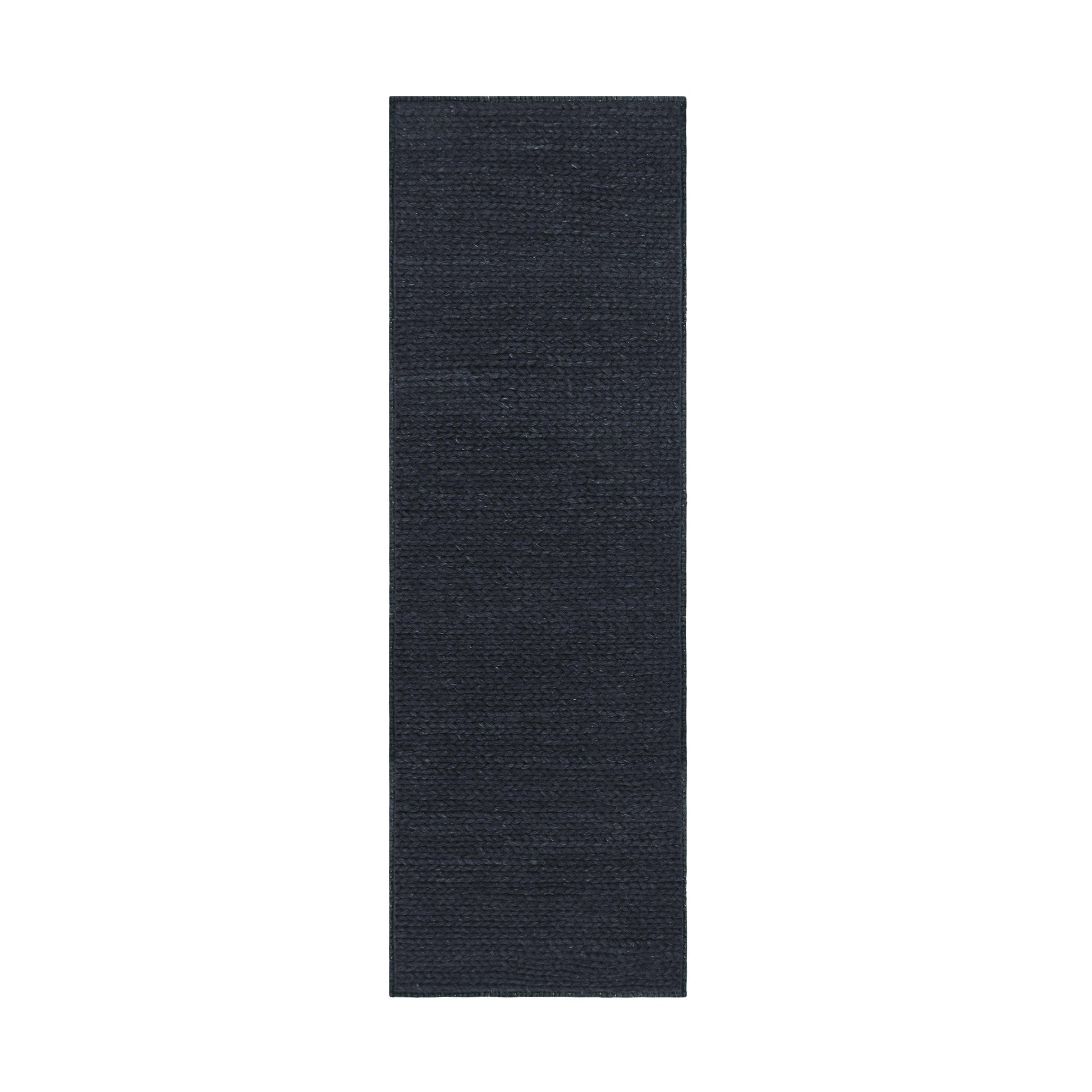 Superior Aero Hand-Braided Wool Indoor Area or Runner Rug - Black