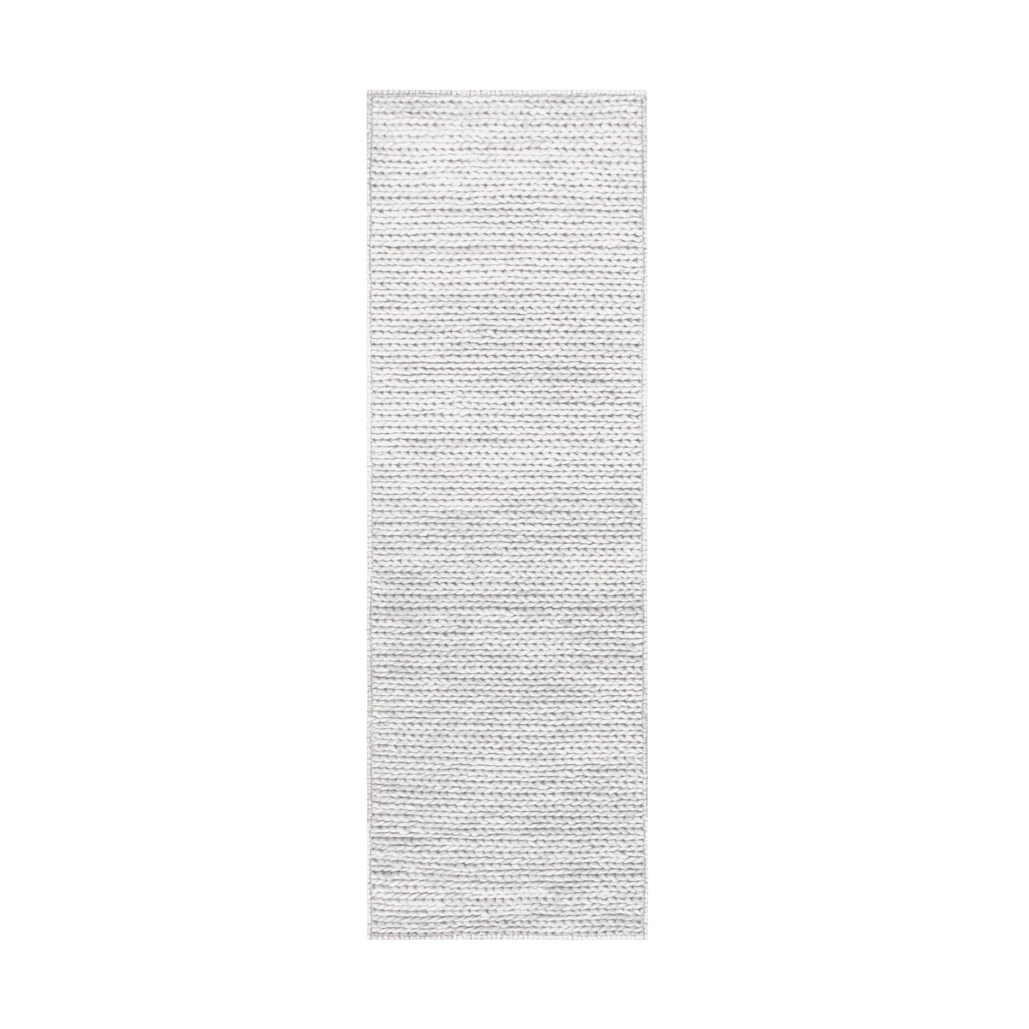 Superior Aero Hand-Braided Wool Indoor Area or Runner Rug - Light Grey