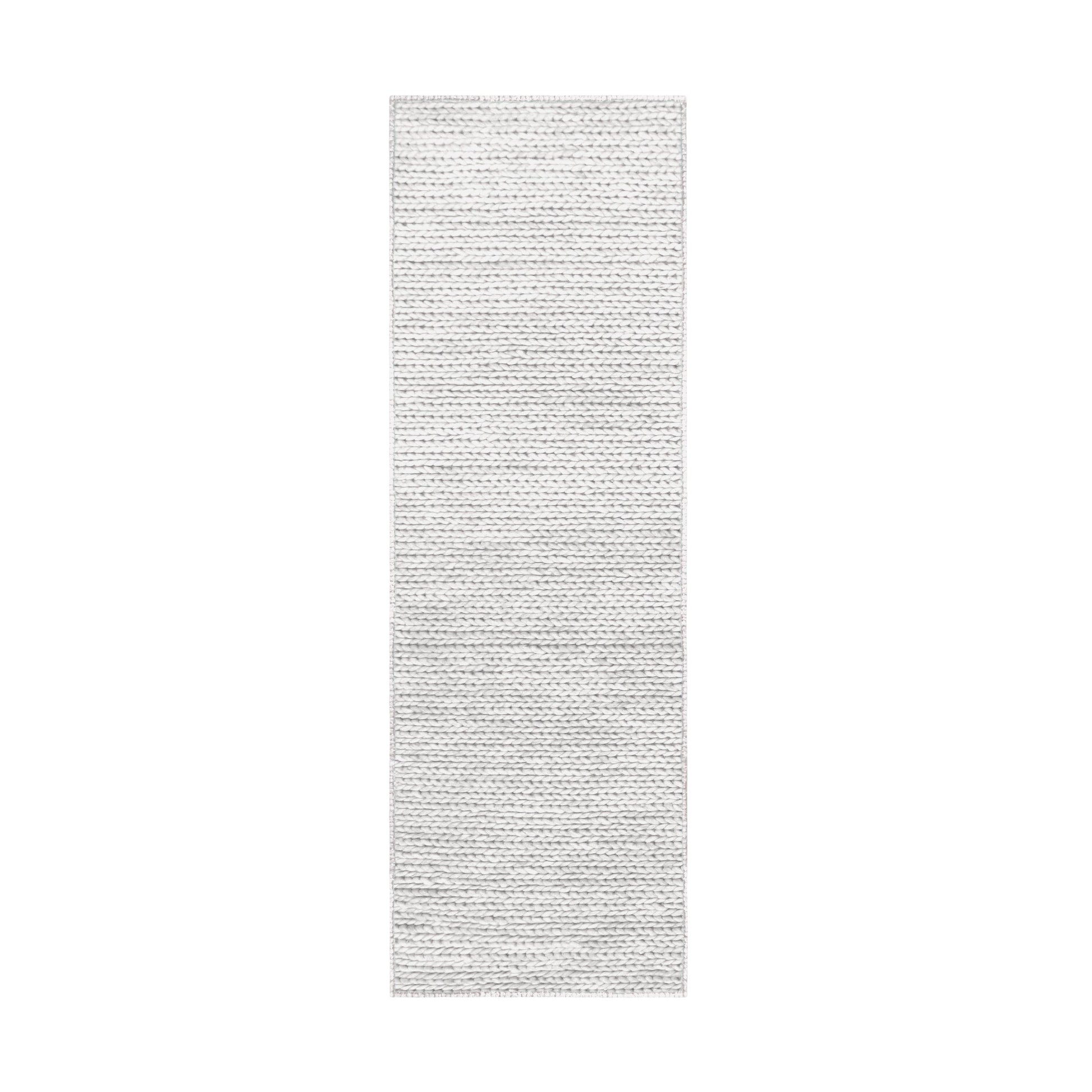 Superior Aero Hand-Braided Wool Indoor Area or Runner Rug - Light Grey