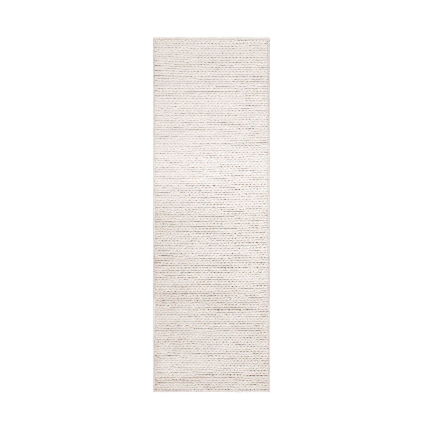 Superior Aero Hand-Braided Wool Indoor Area or Runner Rug - Off White
