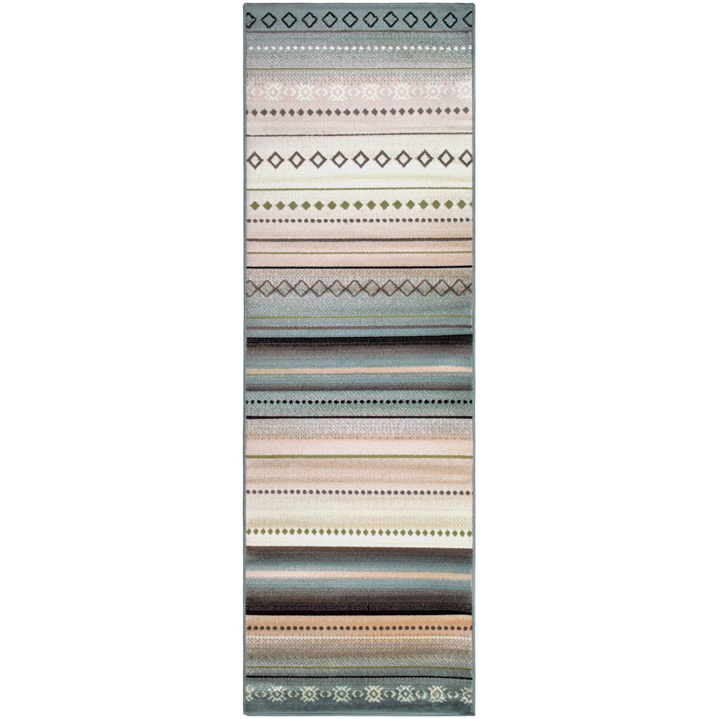 Delgado Bohemian-Striped Mozambique-Inspired Area Rug