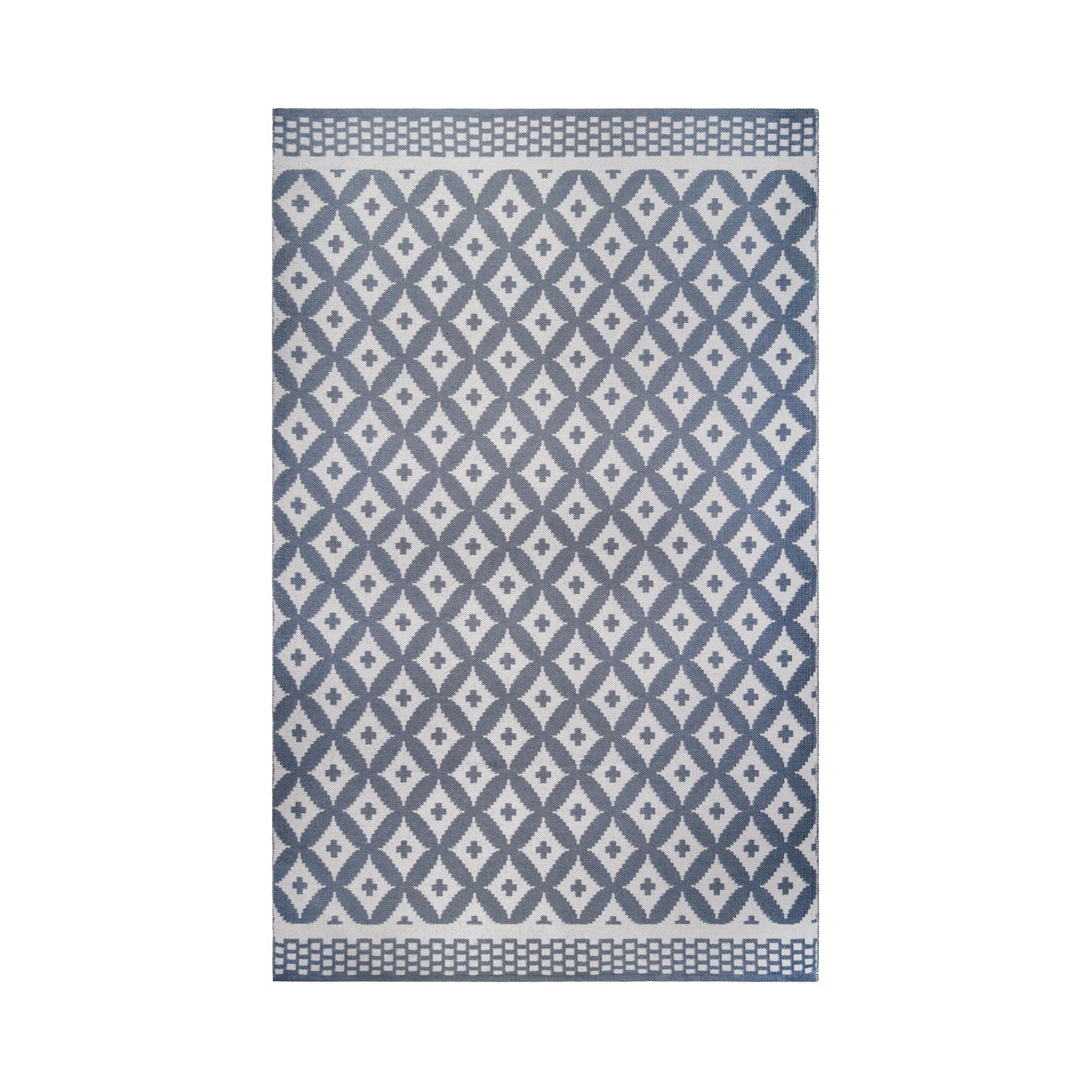 Superior Modern Geometric Lattice Indoor Outdoor Area Rug - Grey