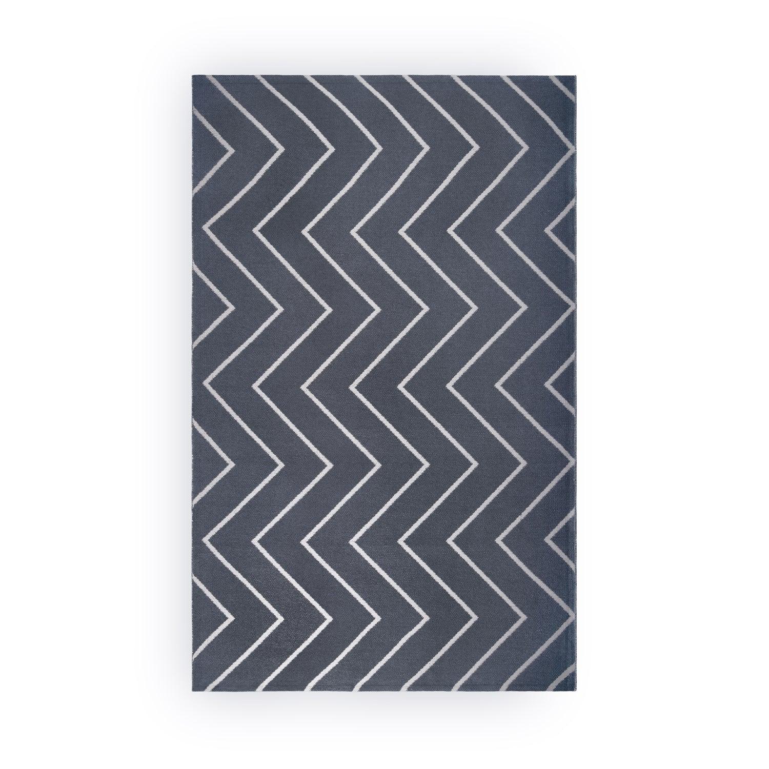 Superior Contemporary Chevron Zig-Zag Indoor Outdoor Area Rug - Grey