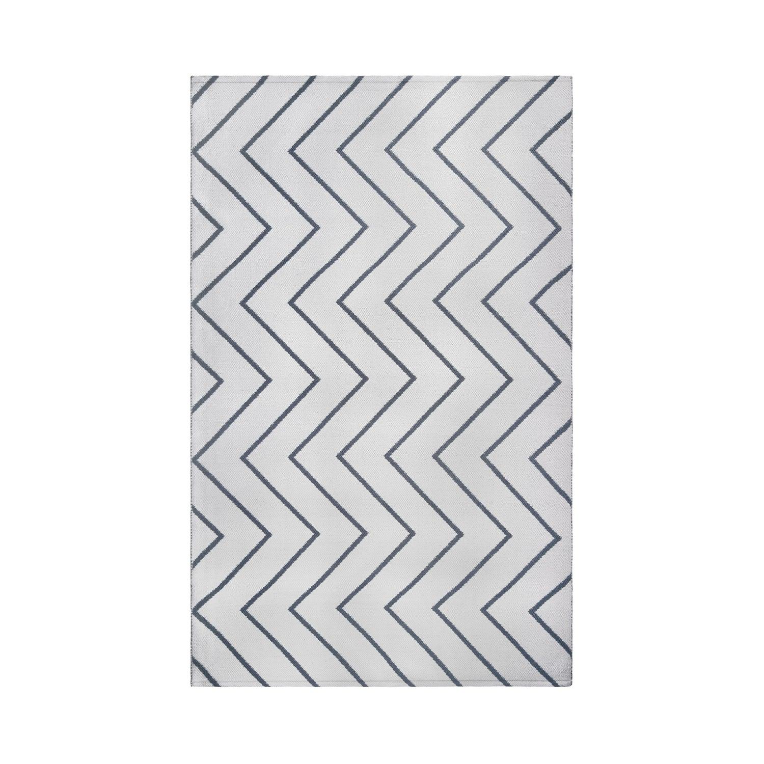 Superior Contemporary Chevron Zig-Zag Indoor Outdoor Area Rug - Ivory