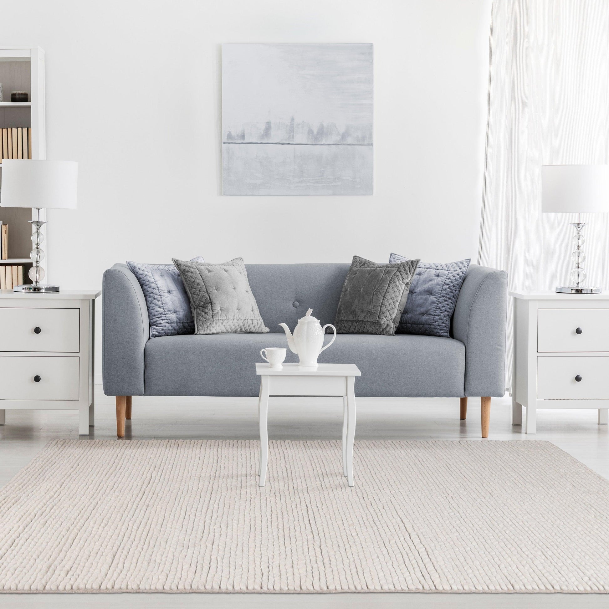 Superior Aero Hand-Braided Wool Indoor Area or Runner Rug - Off White