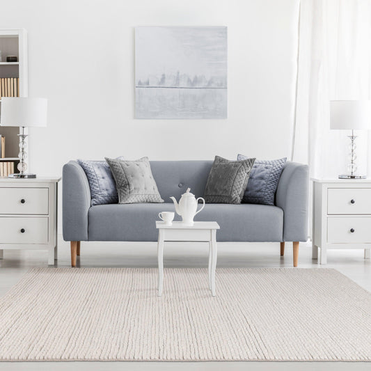 Superior Aero Hand-Braided Wool Indoor Area or Runner Rug - Off White