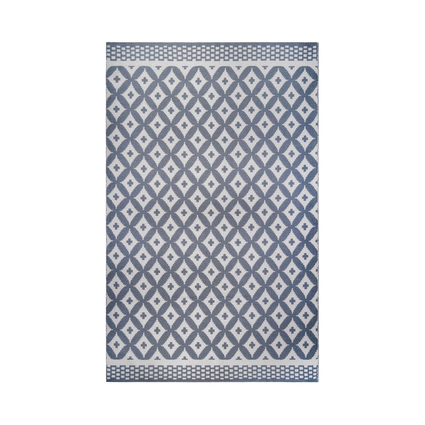 Superior Modern Geometric Lattice Indoor Outdoor Area Rug - Grey
