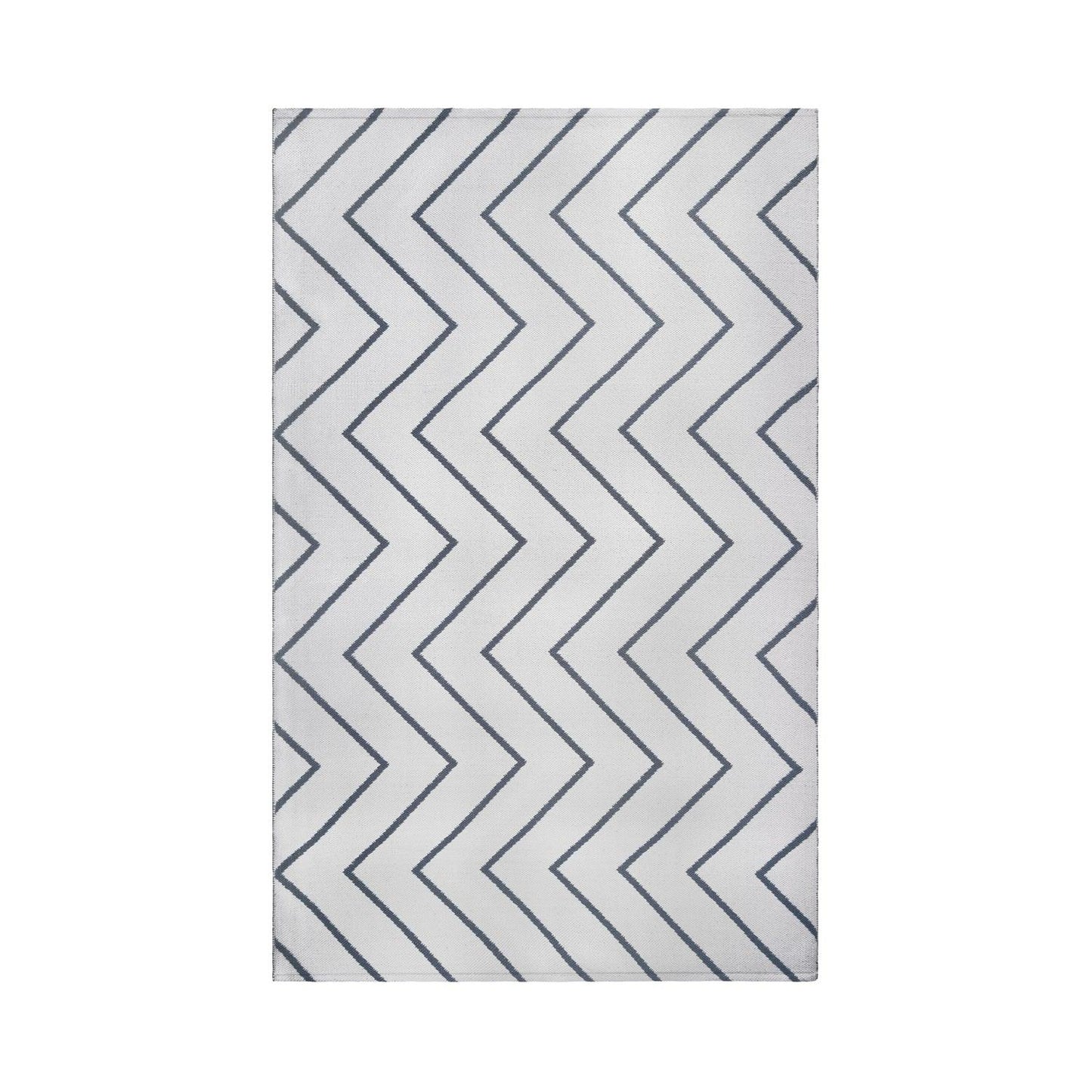 Superior Contemporary Chevron Zig-Zag Indoor Outdoor Area Rug - Ivory