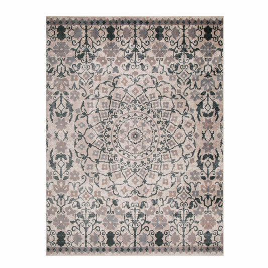 Superior Galilee Vintage Bohemian Floral Mandala Area Rug - Nightful Blue
