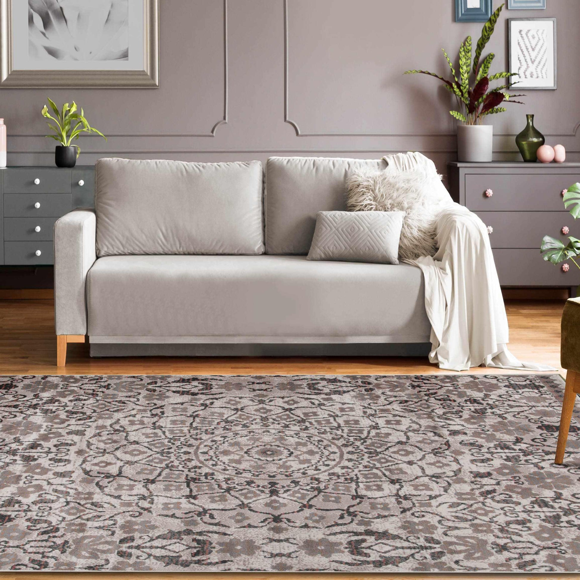 Superior Galilee Vintage Bohemian Floral Mandala Area Rug - Tuscan