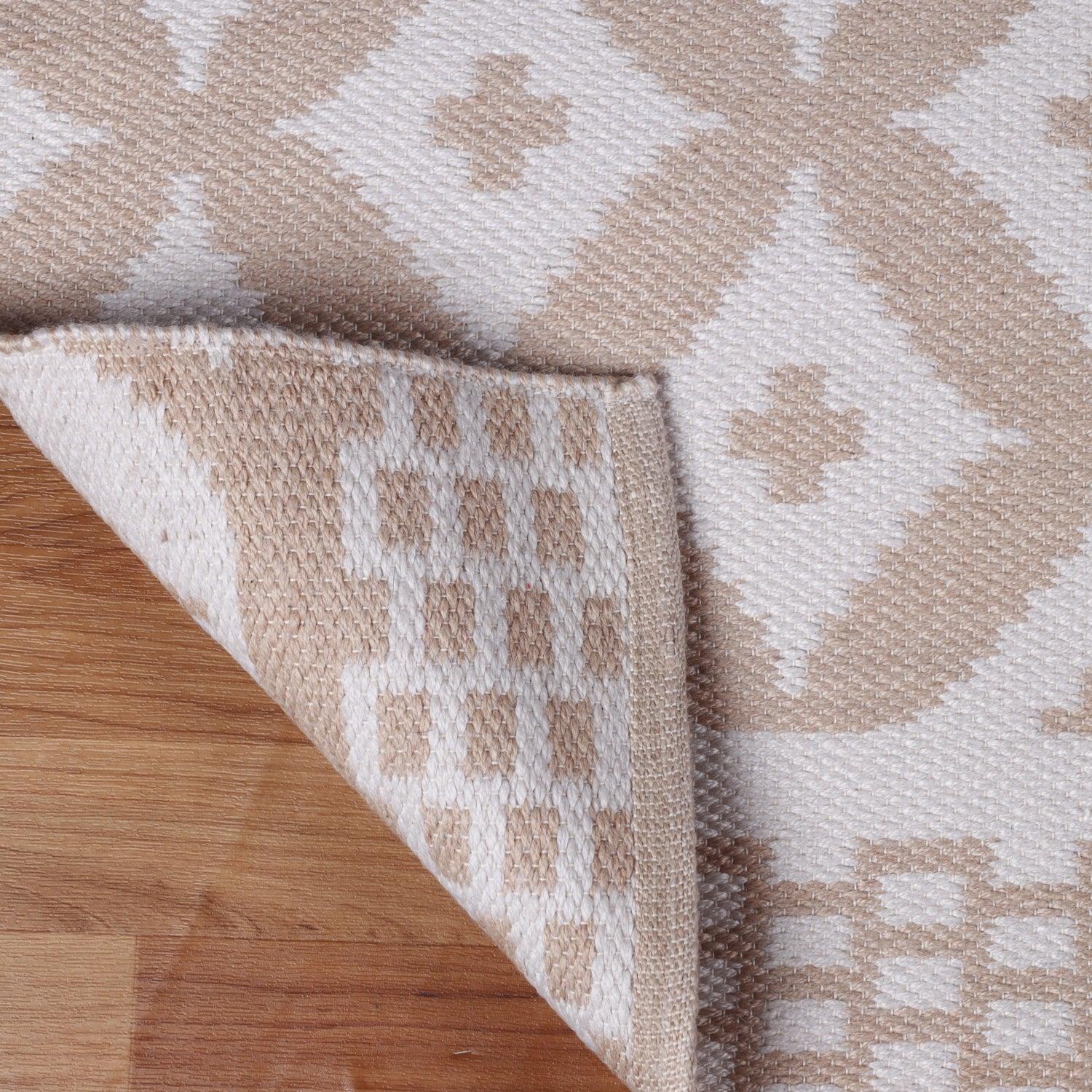 Superior Modern Geometric Lattice Indoor Outdoor Area Rug - Beige