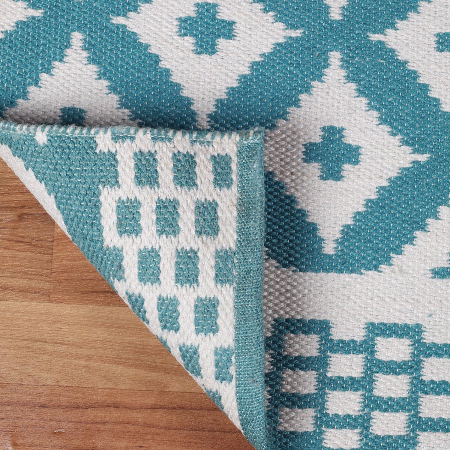 Superior Modern Geometric Lattice Indoor Outdoor Area Rug - Turquoise