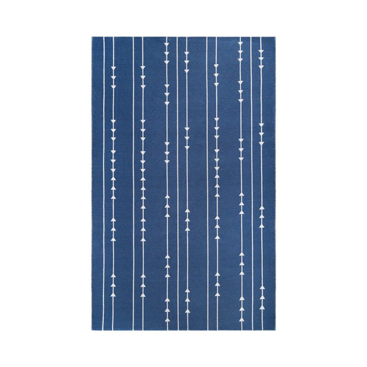 Superior Bohemian Arrow Line Pattern Indoor Outdoor Area Rug - Navy Blue