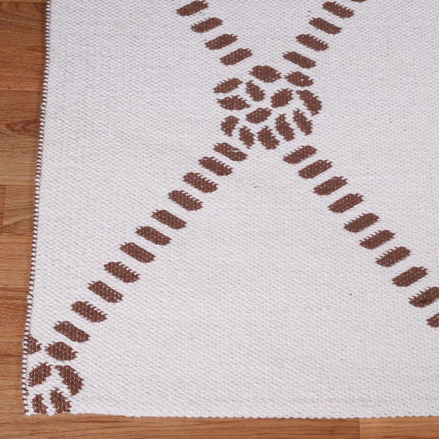 Superior Coastal Geometric Lattice Indoor Outdoor Luxurious Area Rug - Ivory