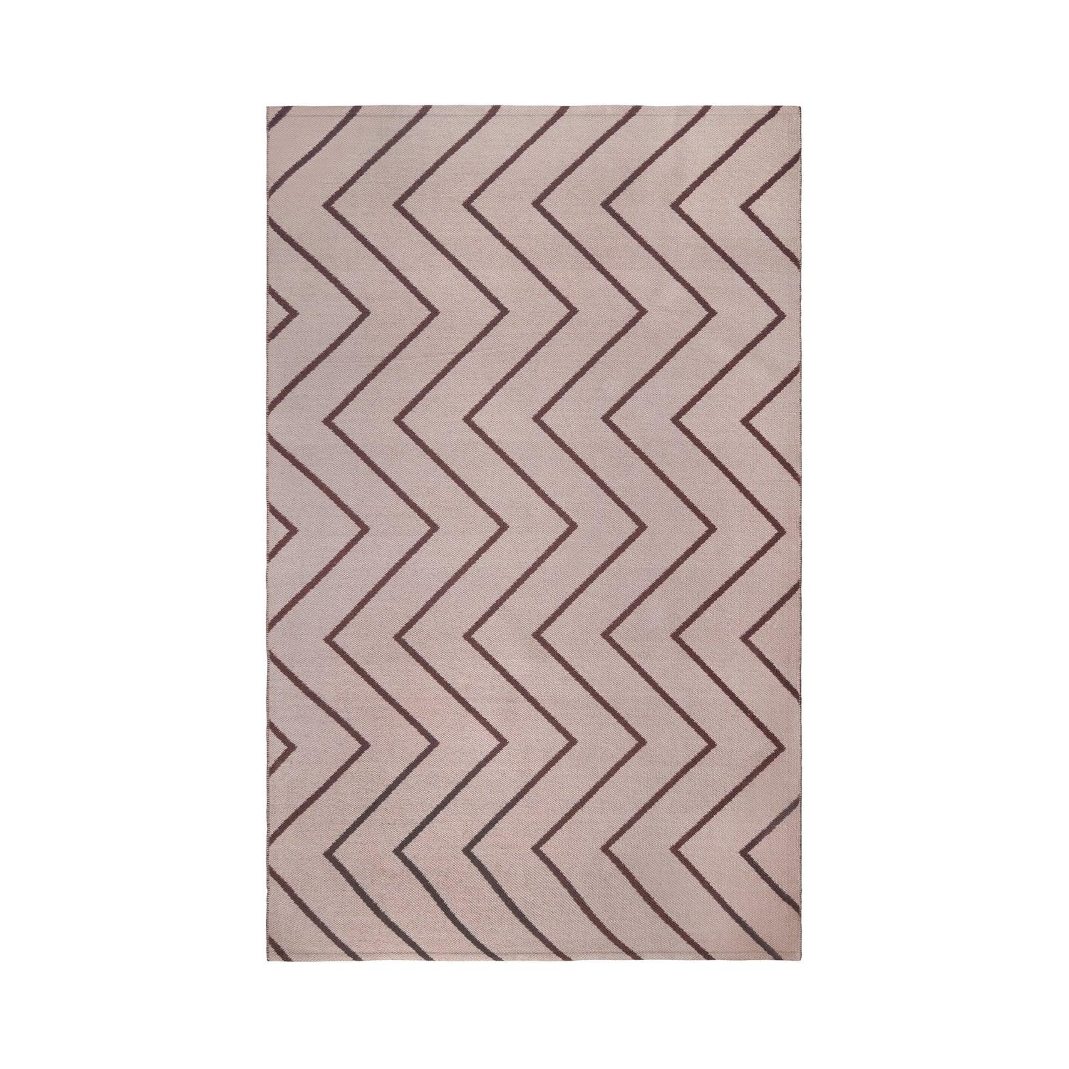 Superior Contemporary Chevron Zig-Zag Indoor Outdoor Area Rug - Beige