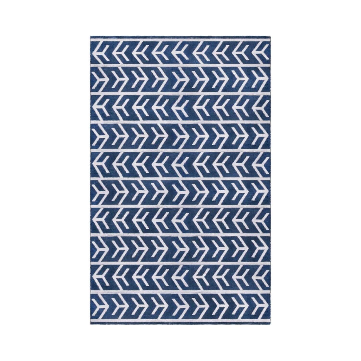 Superior Contemporary Geometric Arrow Pattern Indoor/ Outdoor Area Rug - Blue