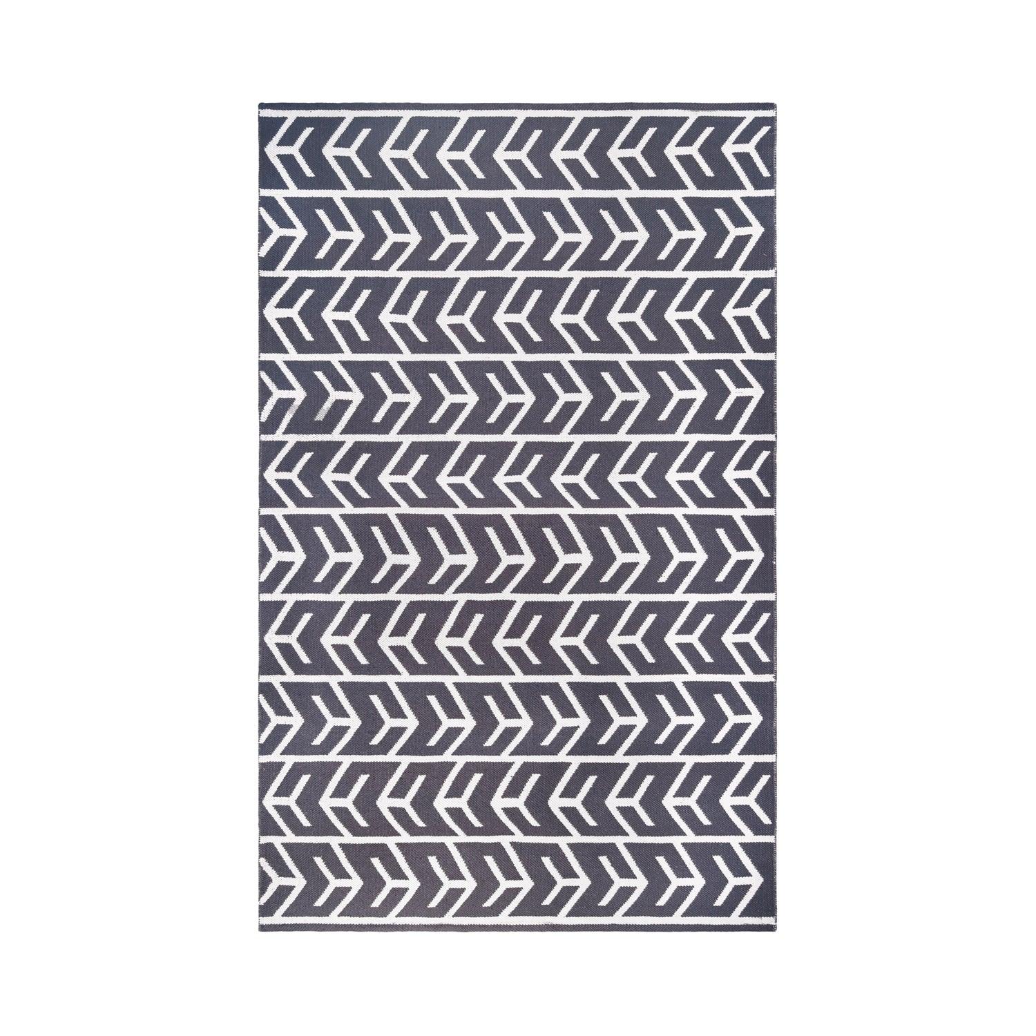 Superior Contemporary Geometric Arrow Pattern Indoor/ Outdoor Area Rug - Charcoal