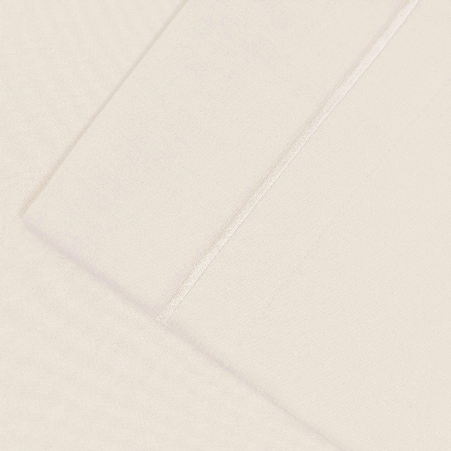 Solid 1500-Thread Count Ultra-Soft Cotton Marrow Stitch Pillowcase Set - Ivory