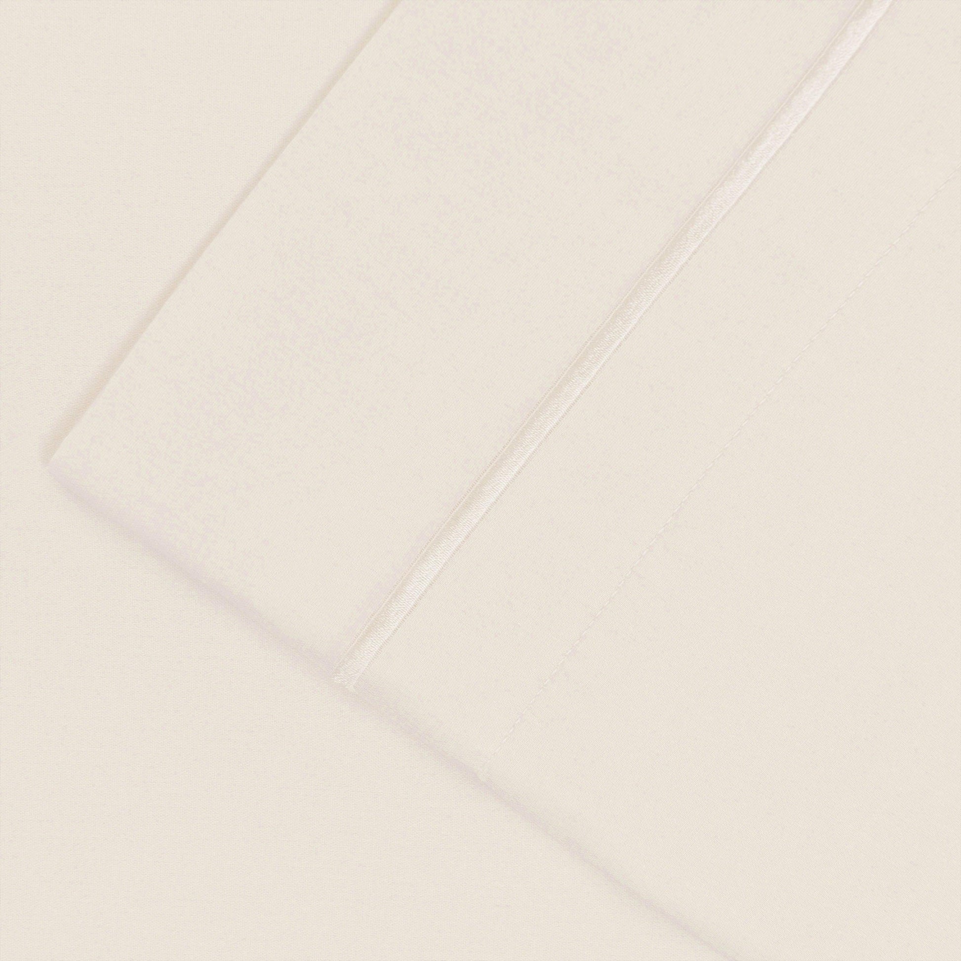 Solid 1500-Thread Count Ultra-Soft Cotton Marrow Stitch Pillowcase Set - Ivory