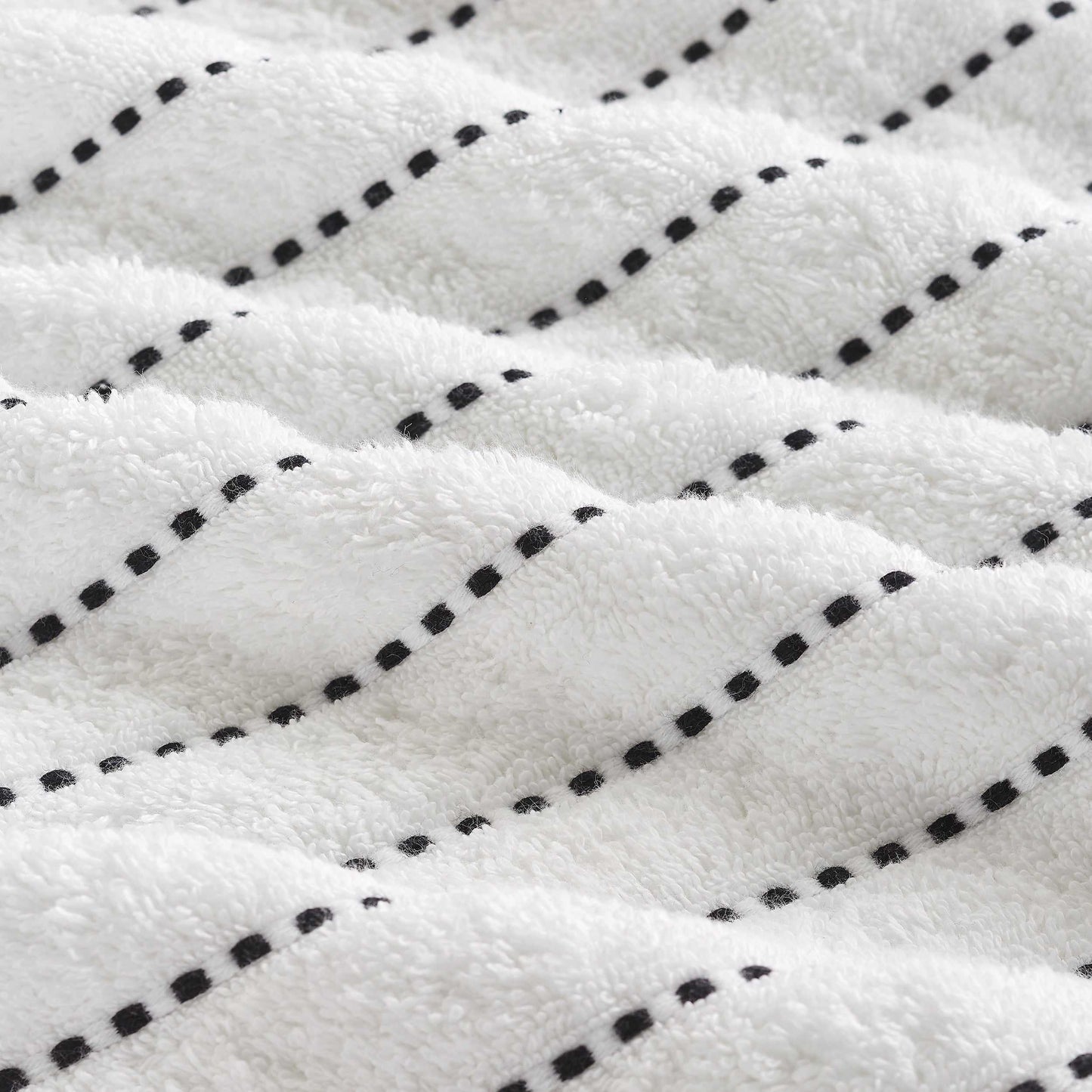 Traditional Organic Wave 650 GSM 8- Pieces Bath Sheet Set - Black
