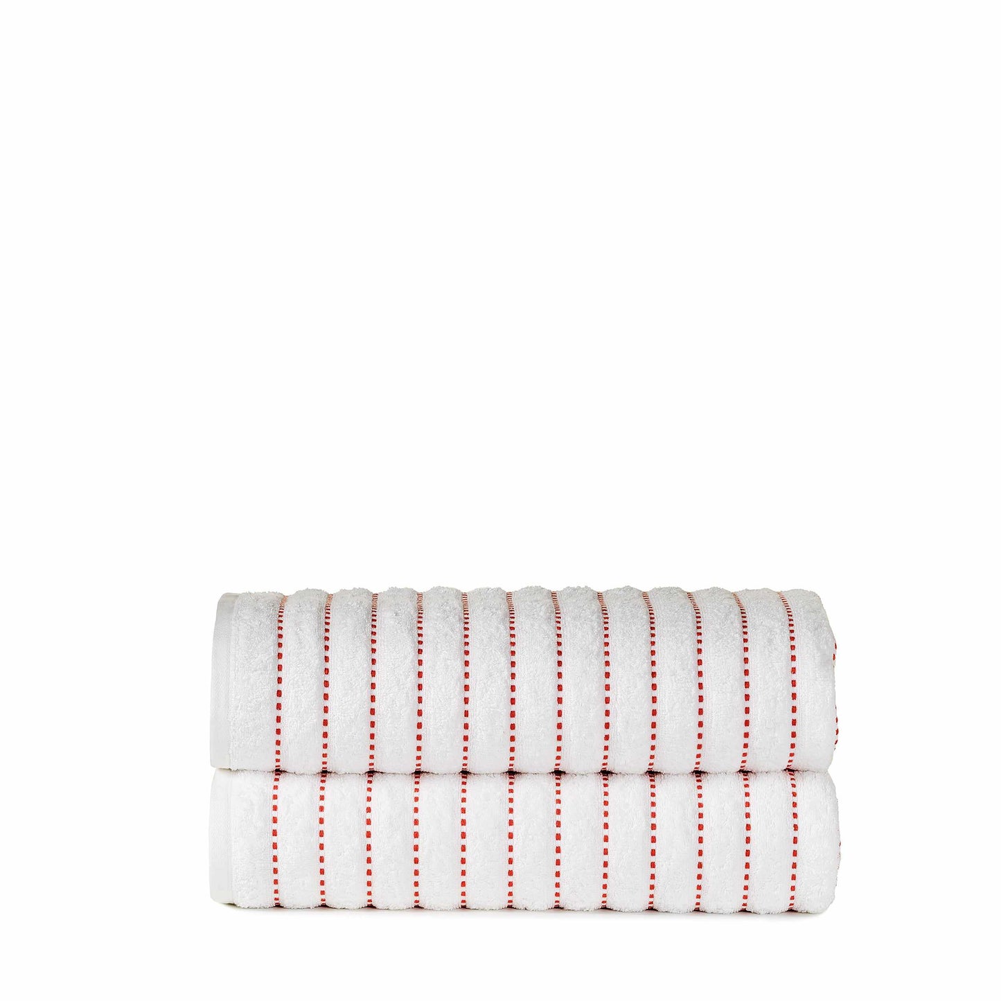 Traditional Organic Wave 650 GSM 8- Pieces Bath Sheet Set - Coral